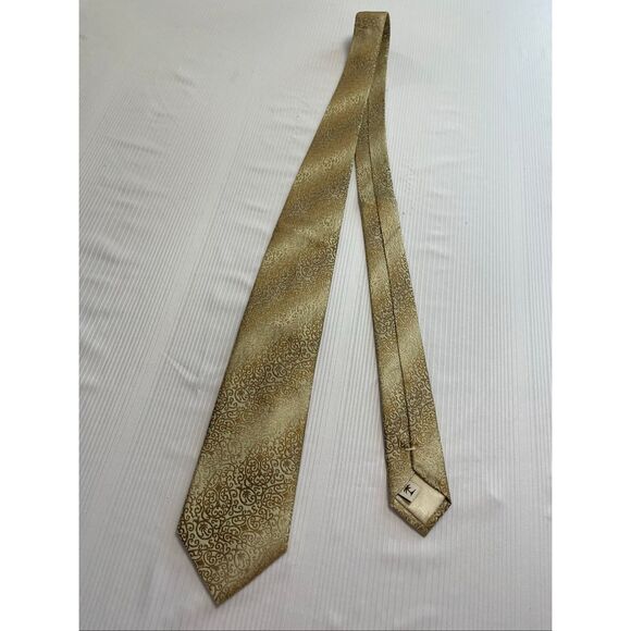 Tommy Bahama Gold Silk Paisley Palm Necktie Tie - Picture 1 of 6